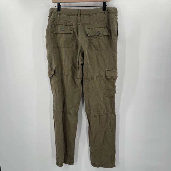 BELLA DAHL Sienna Pants Size 31 NWT Rolled Cargo Linen Blend Jogger Green Casual - Picture 4 of 16